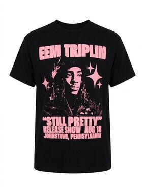 Eem Triplin "Still Pretty" Black Tee with Pink Graphic/ NWOT / X-Large